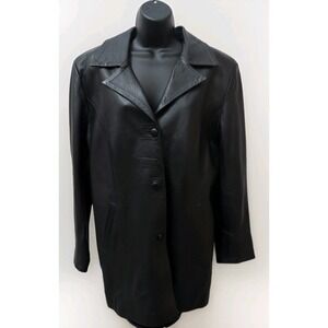 Vera Pelle vintage black leather jacket Italy Women's Size 46